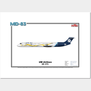 McDonnell Douglas MD-83 - UM Airlines (Art Print) Posters and Art